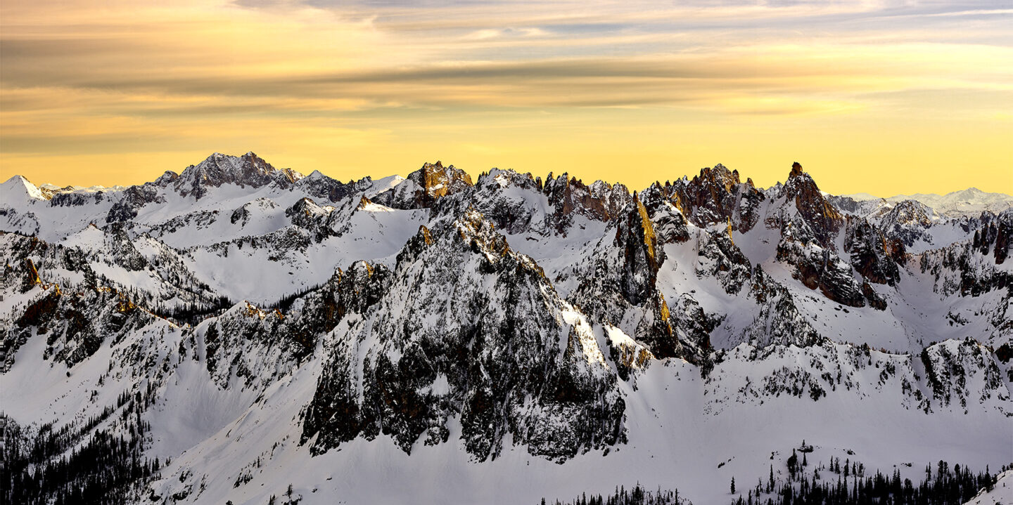 Sunset on the Heart of the Sawtooths