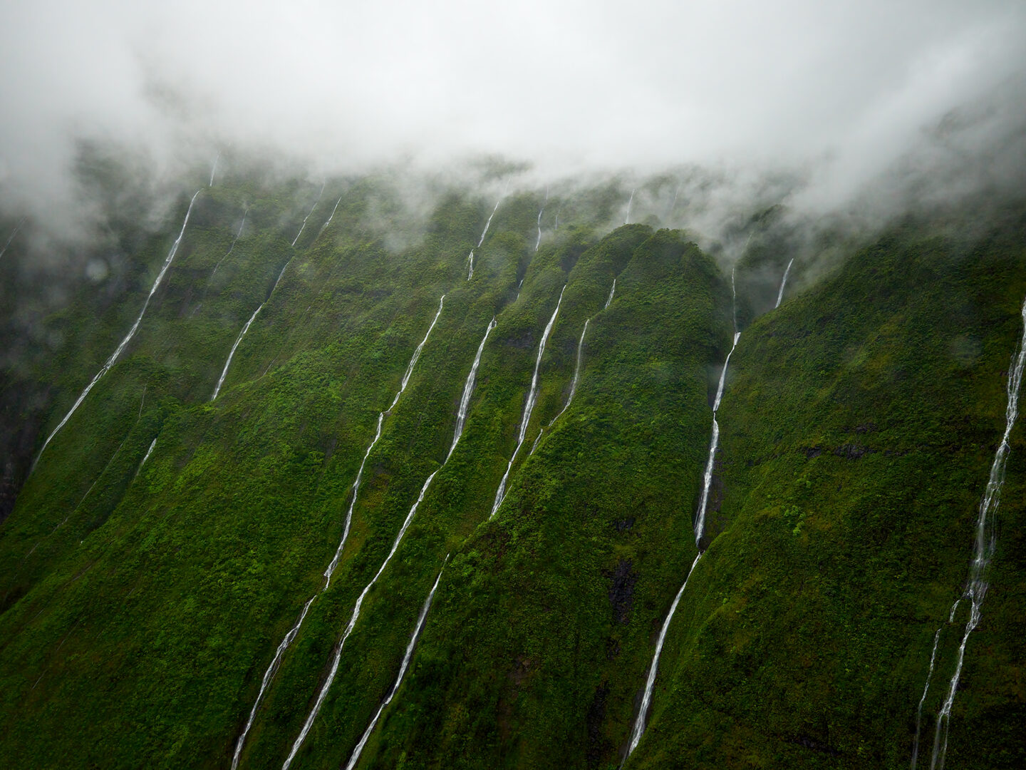 Reaching Into Heaven Waterfalls on Mount Waiʻaleʻale