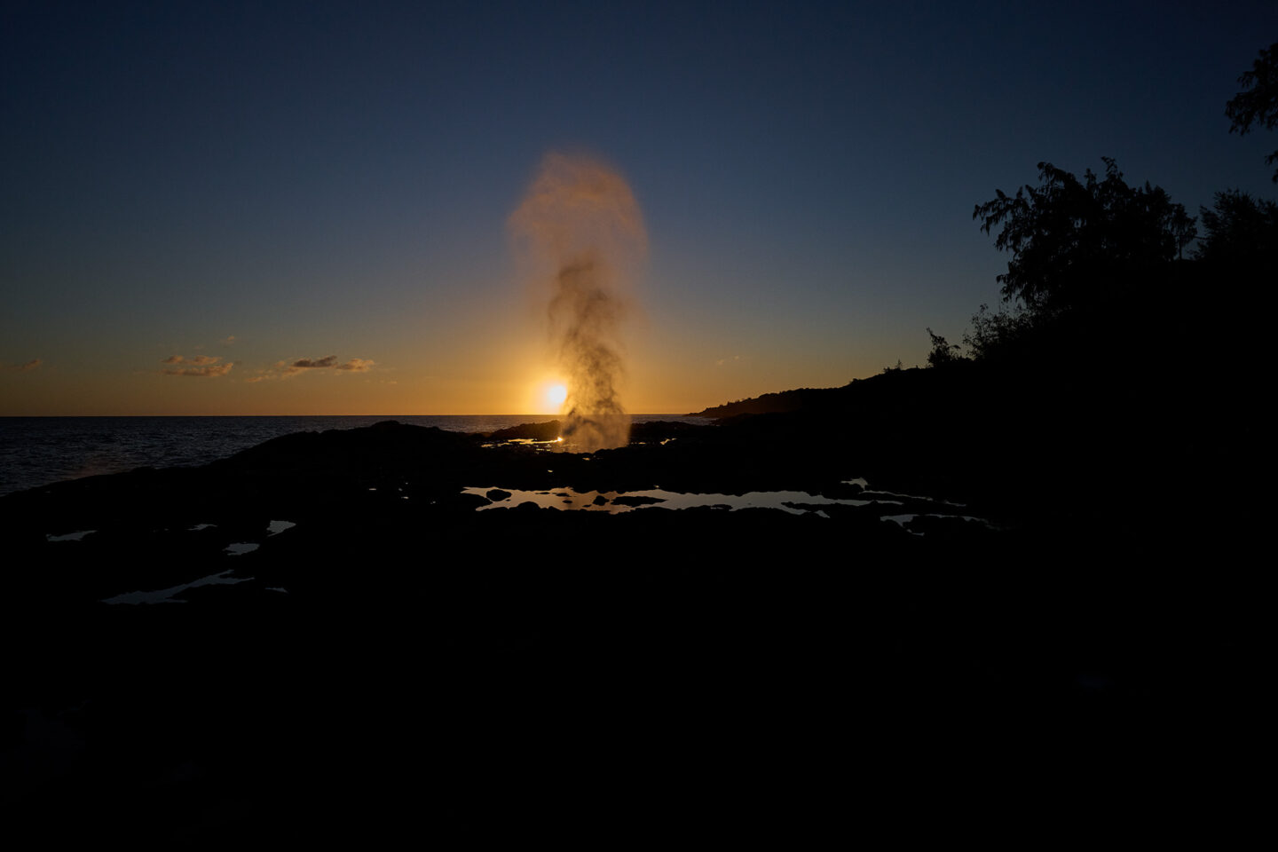Spouting Horn as the Sun Fades Away