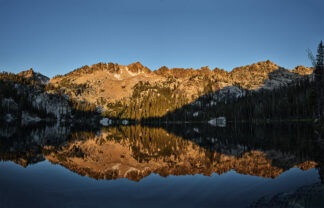 Sawtooths Dawn from Alpine Lake