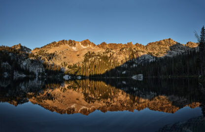 Sawtooths Dawn from Alpine Lake